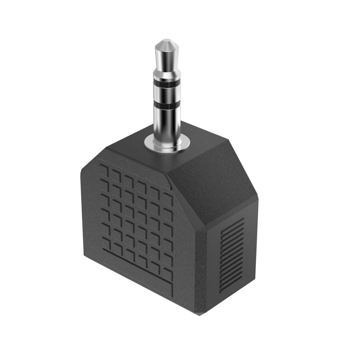 Аудио адаптер HAMA, 3.5 mm жак женско - 2 x 3.5 mm жак женско, стерео, черен - HAMA-205191 - 4