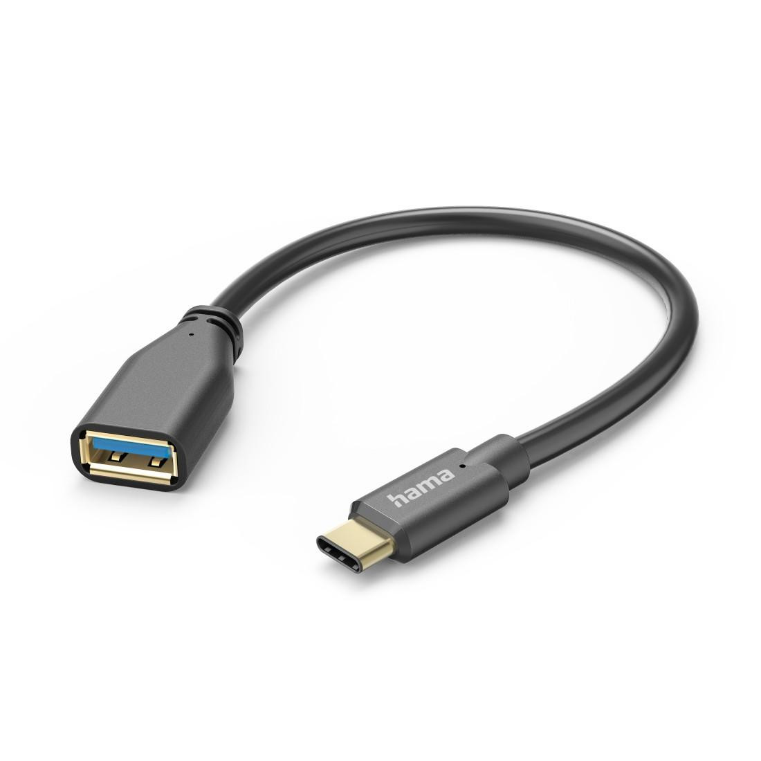 OTG адаптер HAMA, USB-C мъжко - USB-A женско, 5 Gbit/s, 0.15 м, черен - HAMA-201605 - 3