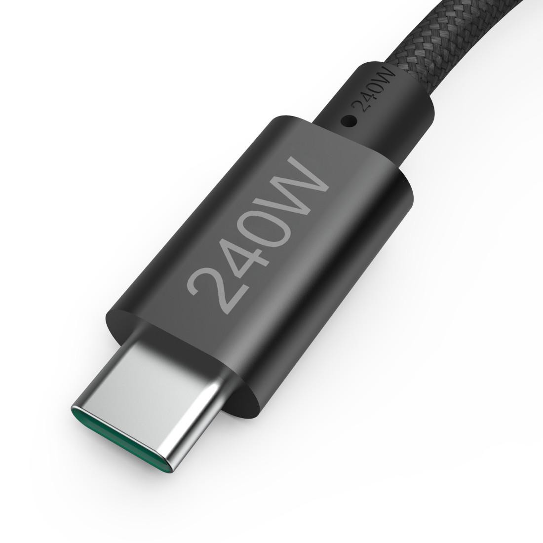 Кабел за зареждане Hama, USB-C - USB-C, 240W, 5Gbit/s, 1.5м, двойно екраниран, черен - HAMA-201702 - 5