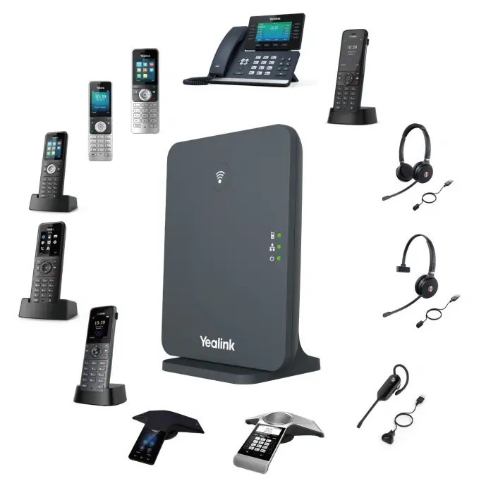 IP базова станция Yealink W70B, Bluetooth, Wi-Fi, 1 x Ethernet RJ-45, обхват на закрито до 50m, обхват на открито до 300m - 2