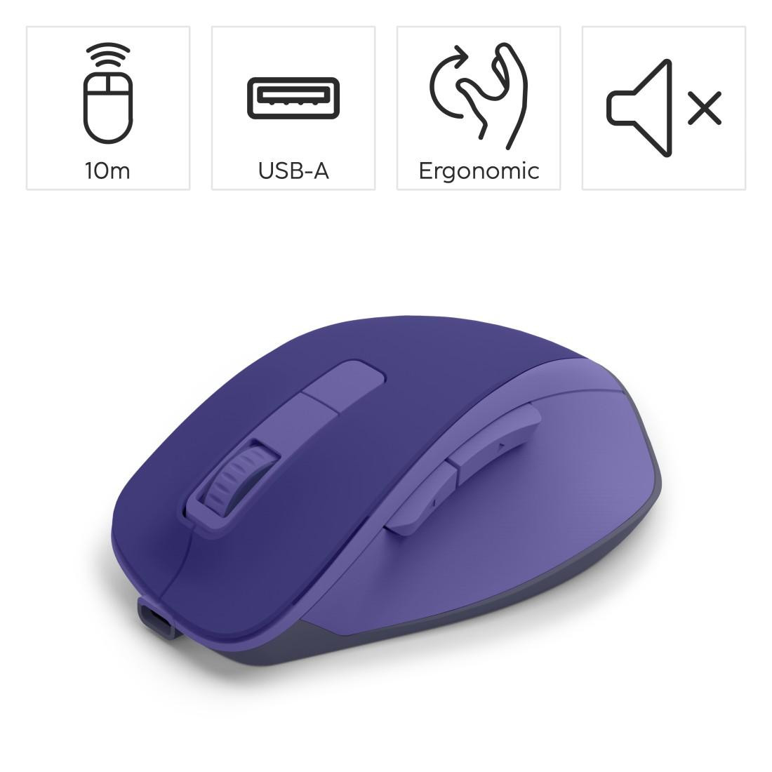 Безжична мишка HAMA WM-500 Recharge, оптична, 6 бутона, 800/1200/1600 DPI, безшумна - HAMA-173083 - 3