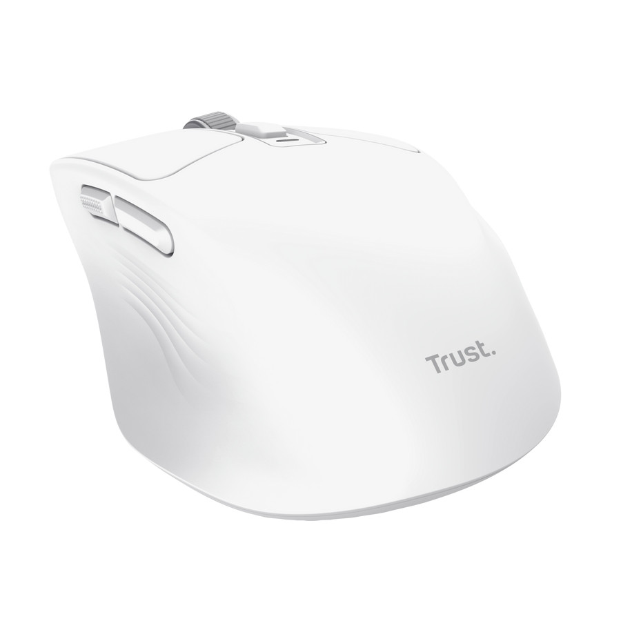 Мишка TRUST Niven Comfort Multi-Wireless, безжична, 800-3200 DPI, оптичен сензор, 7 бутона, бяла - 26022 - 4