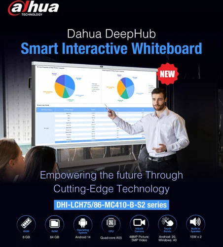 Интерактивен дисплей Dahua DHI-LCH86-MC410-B-S2, 86" 4K UHD, Android 14, 40 точки допир - LCH86-MC410-B-S2 - 6