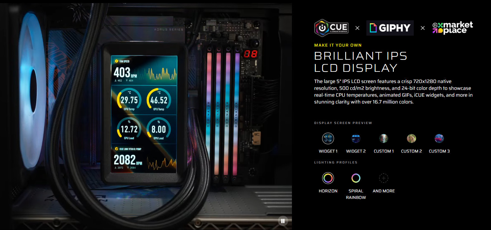 Водно охлаждане за процесор CORSAIR iCUE LINK TITAN II 360 RX LCD, 360mm, 3x120mm, Intel/AMD - CW-9061045-WW - 11