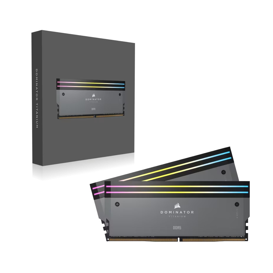 RAM памет CORSAIR DOMINATOR TITANIUM, 64GB (2x32GB) DDR5 6000MT/s, CL30, Intel XMP/AMD EXPO - CMP64GX5M2B6000Z30 - 6