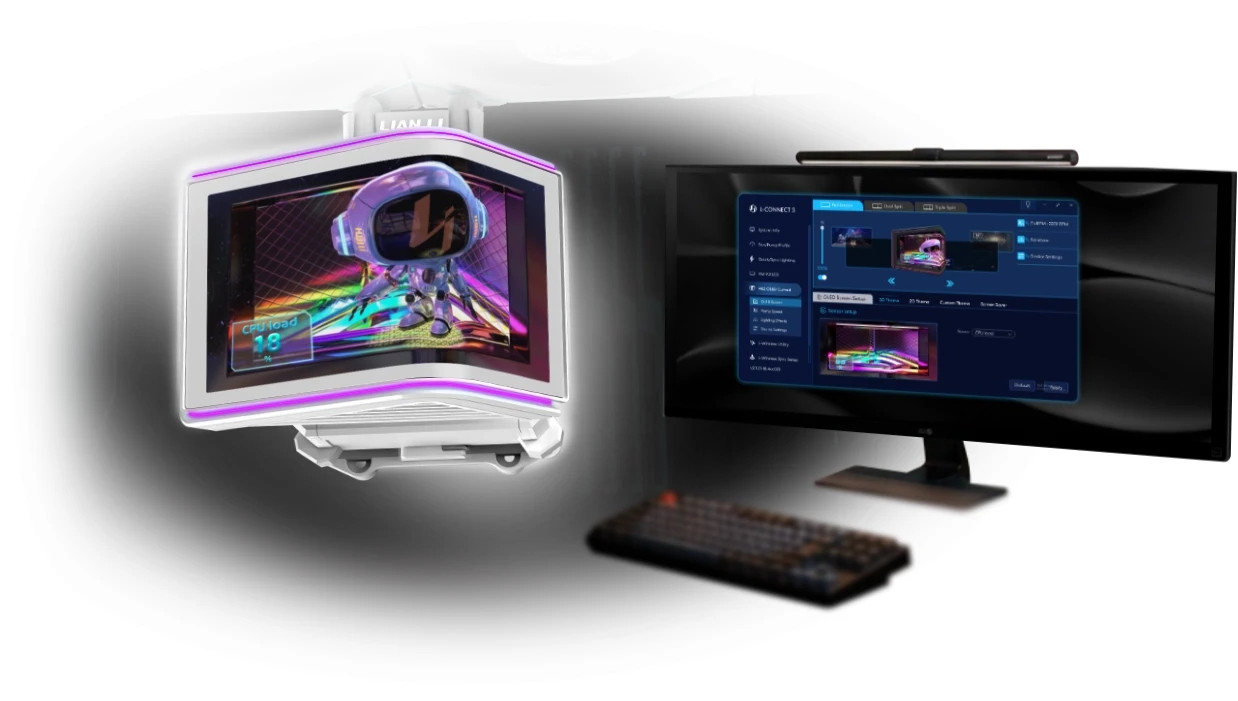 Водно охлаждане за процесор Lian Li HydroShift II OLED Curved 360 UNI FAN P28, 360mm, 3x120mm, Intel/AMD - G89.GHS2OLDC36PB.00 - 4