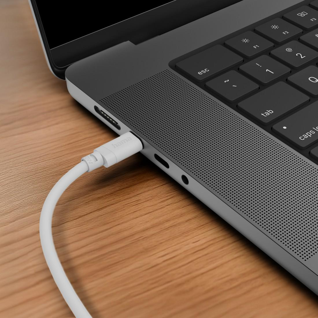 USB кабел HAMA Essential, USB-C към USB-C, 60W, 1m, бял - HAMA-201807 - 2
