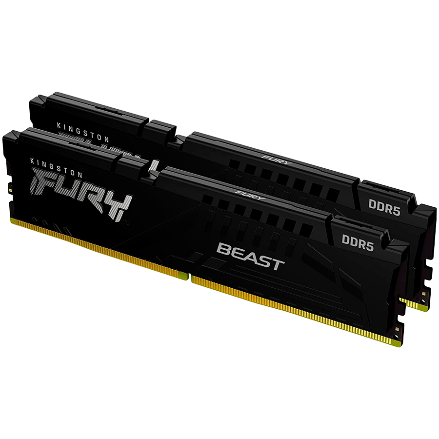 RAM памет Kingston 64GB(2x32GB) DDR5 PC5-48000 6000MHz FURY Beast Black CL36 - KF560C36BBEK2-64