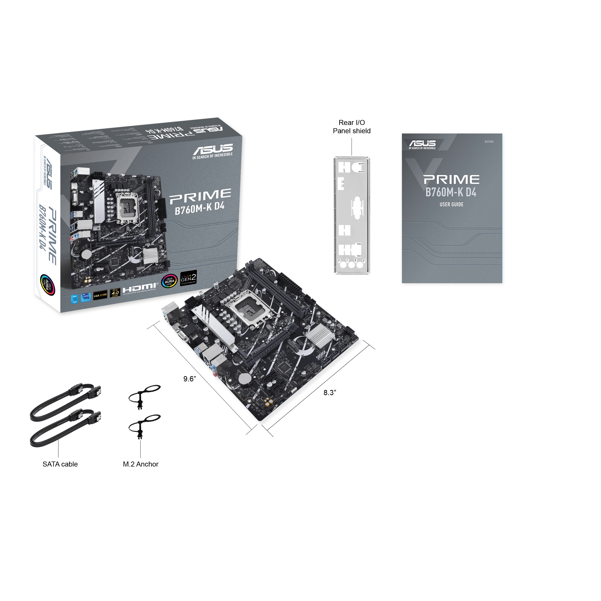 Дънна платка Asus PRIME B760M-K D4, LGA 1700, mATX, 2xDDR4, 2xM.2 Gen4
