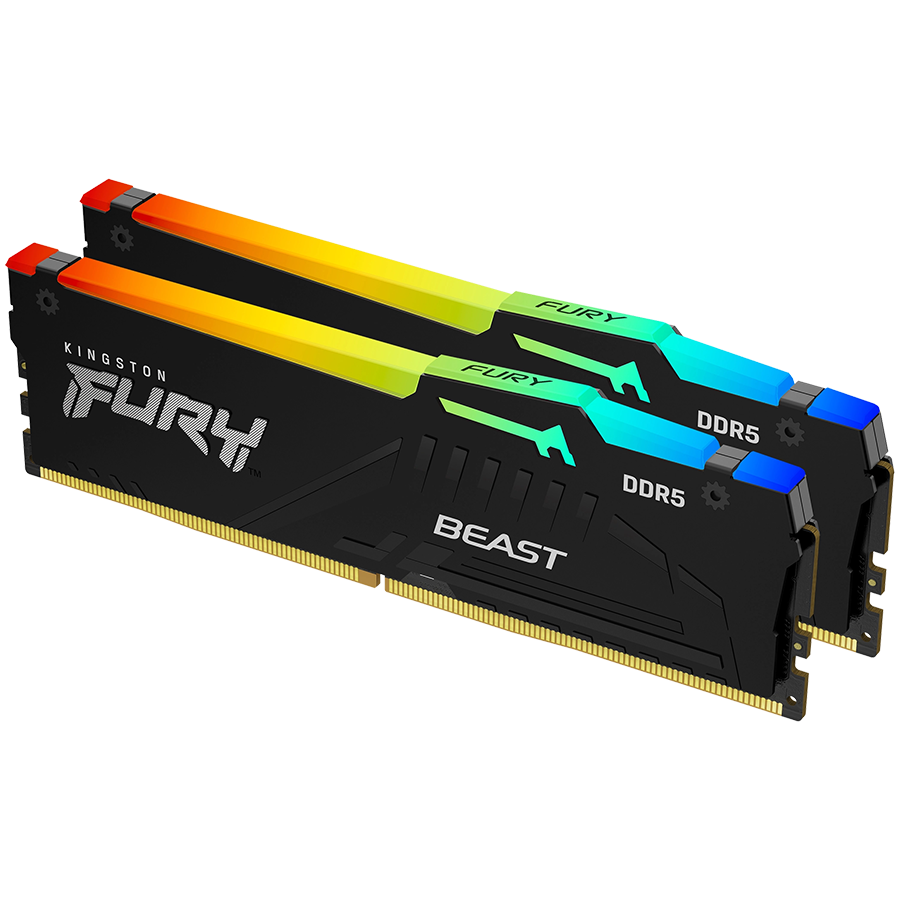 RAM памет Kingston 32GB(2x16GB) DDR5 5600MHz CL36 DIMM FURY Beast RGB - KF556C36BBEAK2-32
