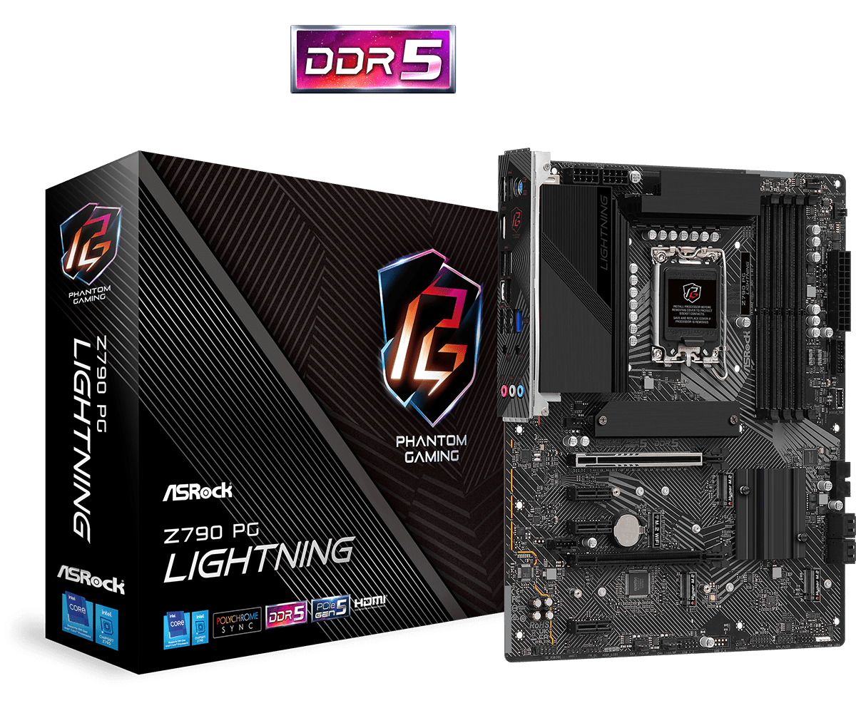 Дънна платка AsRock Z790 PG Lighting , LGA1700, DDR5, PCIe 5.0