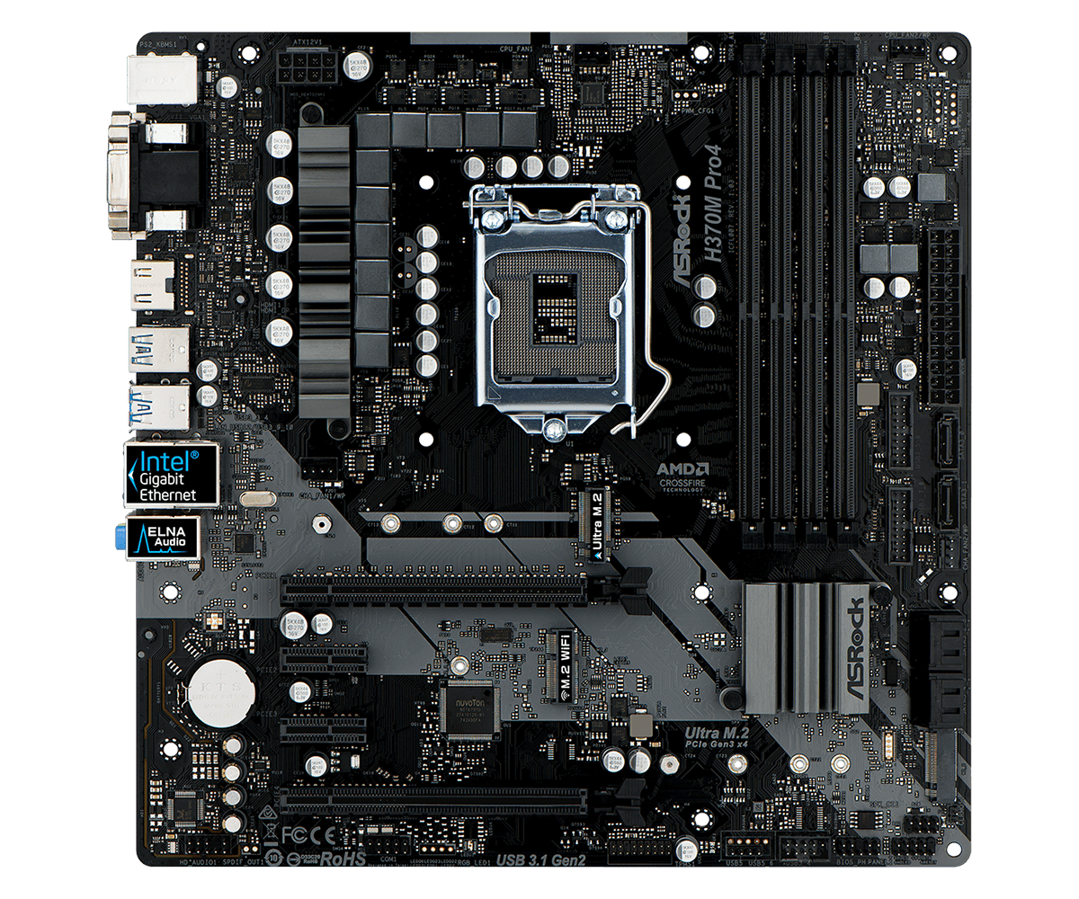 Дънна платка Asrock H370M PRO4