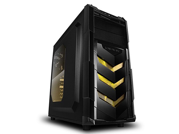 Кутия за компютър Raidmax Vortex V4 черна/жълта с прозрачен капак