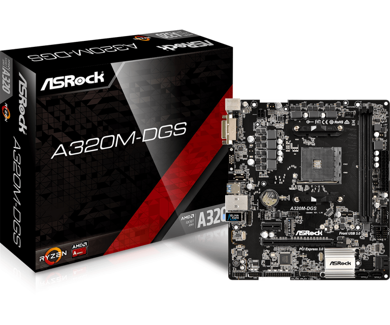 Asrock A320M-DGS, сокет AM4