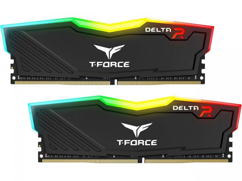 2x8GB DDR4 2666MHz Team Group Delta Black с RGB подсветка