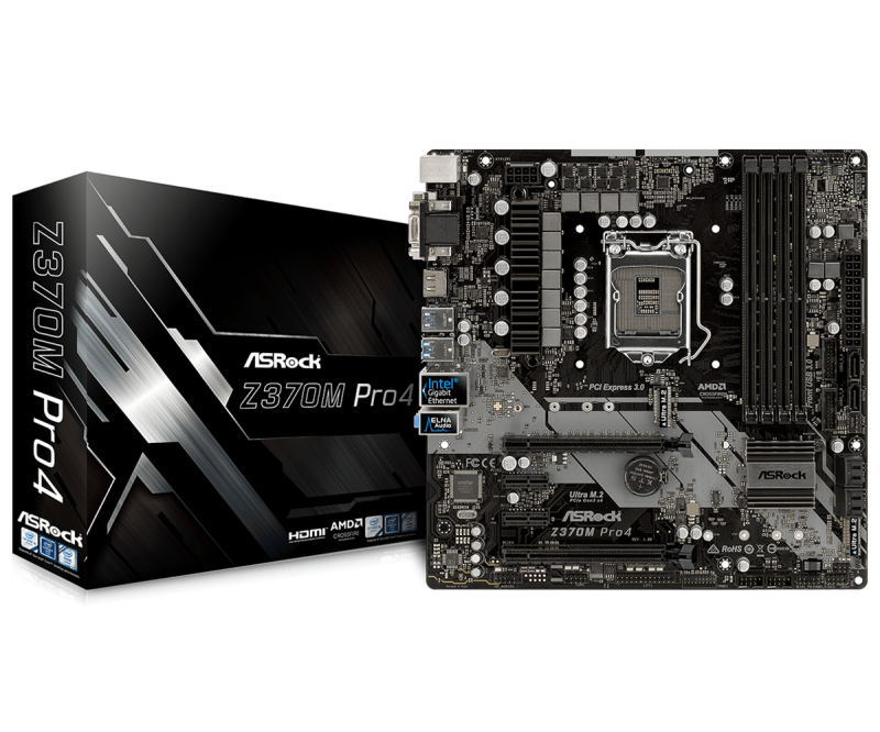 Дънна платка Asrock Z370M PRO4, сокет LGA1151 Coffee Lake