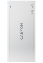 Външна батерия Canyon PB-108 10000mAh, бял - CNE-CPB1008W