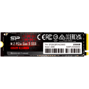 SSD диск Silicon Power UD80 250GB SSD, M.2 2280, PCIe Gen 3x4, Read/Write: 3400 / 3000 MB/s - SP250GBP34UD8005