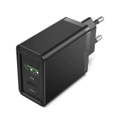 Бързо зарядно Vention Fast Charger Wall - QC4.0, PD Type-C + QC3.0 USB A, 20W Black - FBBB0