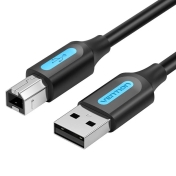 Кабел Vention USB 2.0 A Male to B Male, Black 1.5m - COQBG
