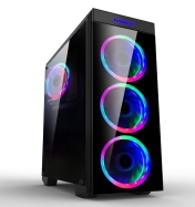 Кутия за компютър Makki Gaming 8872BB RGB с преден капак от темперирано стъкло