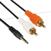 Аудио кабел VCom 3.5mm Stereo M / 2x RCA M - CV212-1.8m