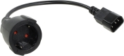 Захранващ кабел VCom  Cable Power Ext IEC 320 C14 / SCHUKO F 0.2m 16A Black - CE002-CU1.5mm-0.2m