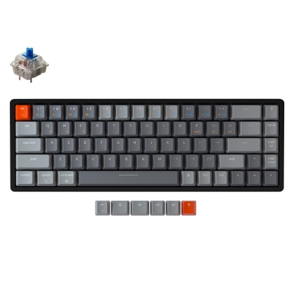 Геймърскa механична клавиатура Keychron K6 Hot-Swappable Aluminum 65% Gateron Blue Switch RGB LED - K6-W2