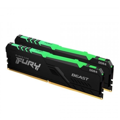 RAM памет Kingston 16GB(2x8GB) 3200MHz FURY Beast Black RGB - KF432C16BBAK2/16