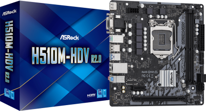 Дънна платка ASRock H510M-HDV R2.0, LGA1200