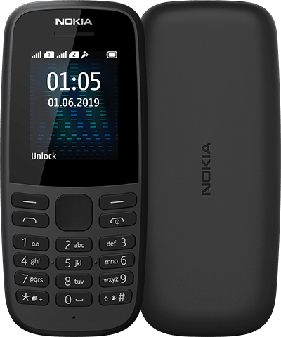 Телефон NOKIA 105 DS Black 2019 -16KIGB01A07