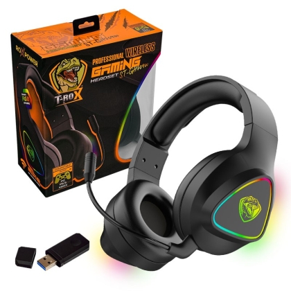 Безжични геймърски слушалки RoxPower T-ROX ST-GH709W RGB, PC, PS5, XBOX
