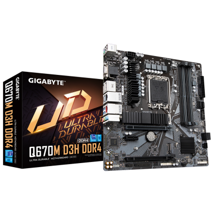 Дънна платка Gigabyte Q670M DS3H, LGA1700, 4xDDR4, 2 x M.2 NVMe PCIe 4.0