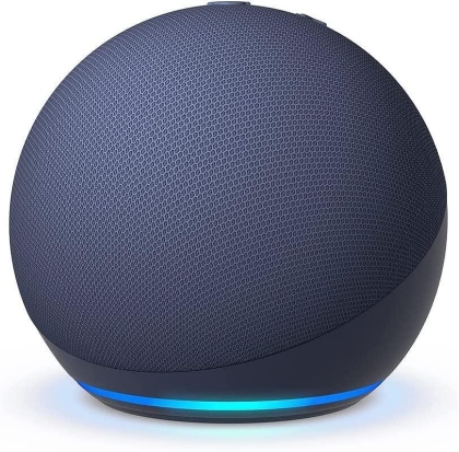 Преносима смарт тонколона Amazon Echo Dot 5, Гласов асистент, Alexa, Тъмносин - B09B8RF4PY