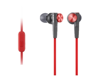 Слушалки Sony Headset MDR-XB50AP red