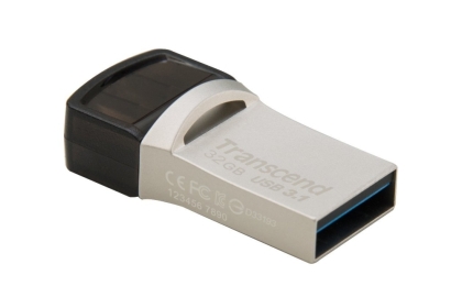 Флаш памет Transcend 32GB JETFLASH 890S, USB 3.1 Type C, Silver Plating