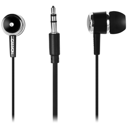 Stereo earphones with microphone, Black