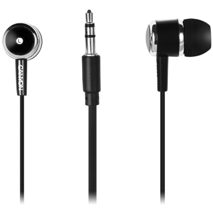 Stereo earphones with microphone, Black