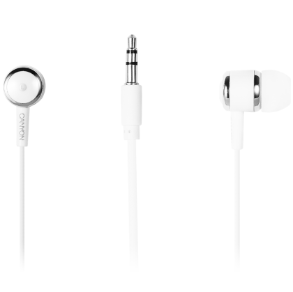 Stereo earphones with microphone, White