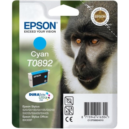 Epson T0892 Cyan Ink Cartridge - Retail Pack (untagged)