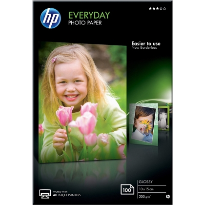 HP Everyday Glossy Photo Paper-100 sht/10 x 15 cm