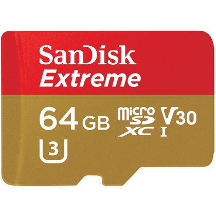 Карта памет 64GB Sandisk Extreme 100 mb/s micro SD с Adapter