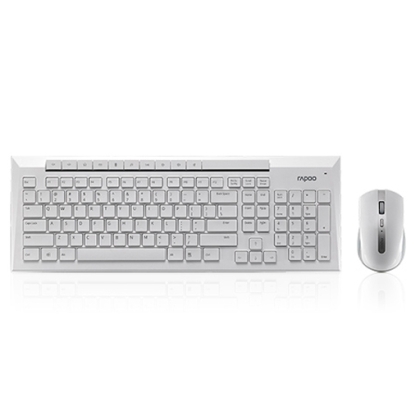 Безжичен комплект клавиатура и мишка Rapoo 8200P бял