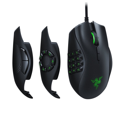 Razer Naga Trinity - Multi-color Wired MMO Gaming Mouse,With interchangeable side plates for 2, 7 and 12-button configurations,16,000 DPI 5G optical sensor,Up to 19 programmable buttons,Multi-Award Winning Razer™ Mechanical Switches