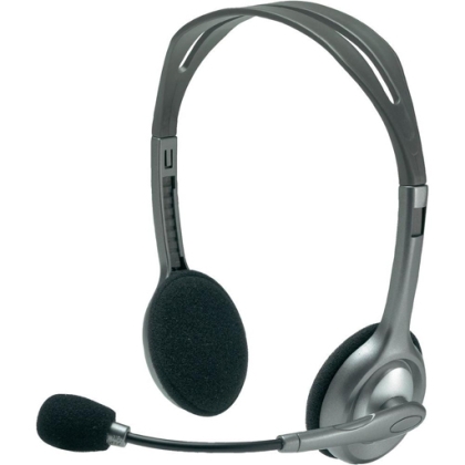 Слушалки Logitech H110 сребристи с микрофон
