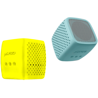 Multimedia Bluetooth Speakers F&D W4 - Power output 3W, 1.5" inch driver and passive radiator, Bluetooth 4.0, 360 degree sound field, changable colorful cover, (micro SD card, 3.5mm Aux input, Li-ion battery 1000mA, Yellow/Mint