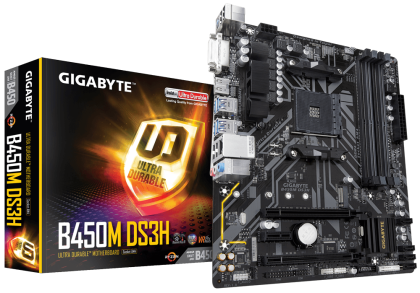 Дънна платка Gigabyte B450M DS3H Socket AM4, 4 x DDR4, rev. 1.0