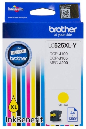 Brother LC-525 XL Yellow Ink Cartridge High Yield for DCP-J100, DCP-J105, MFC-J200