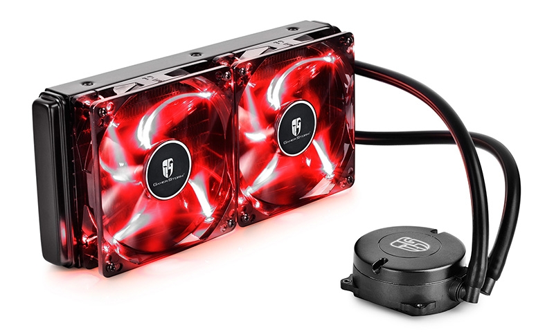 Водно охлаждане за процесор DeepCool Maelstrom 240Т с червена подсветка