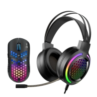Геймърски комплект слушалки с мишка Marvo COMBO MH01 Black 2-in-1 RGB - MARVO-MH01BK